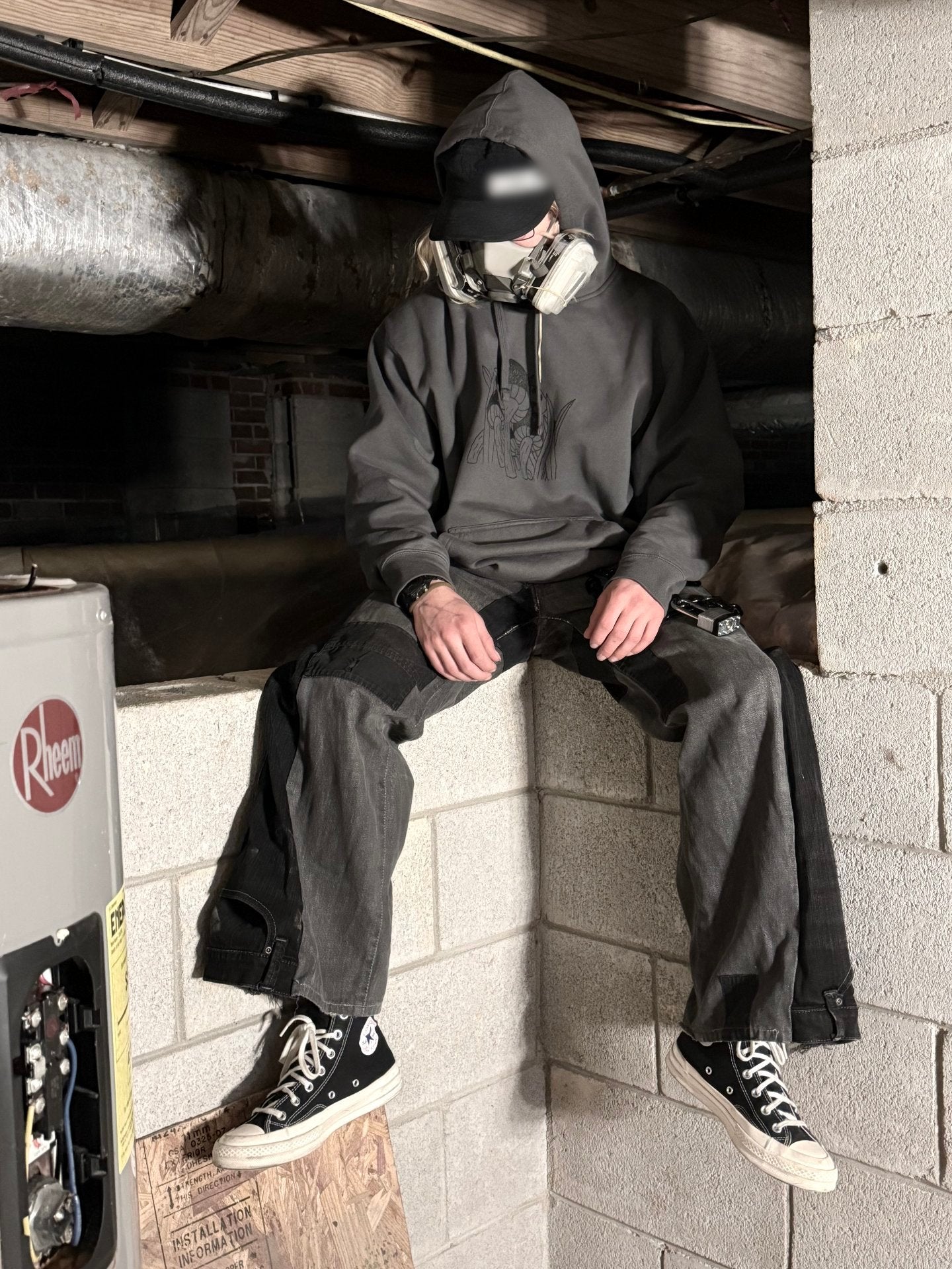 Charcoal Mushroom Buddy Hoodie
