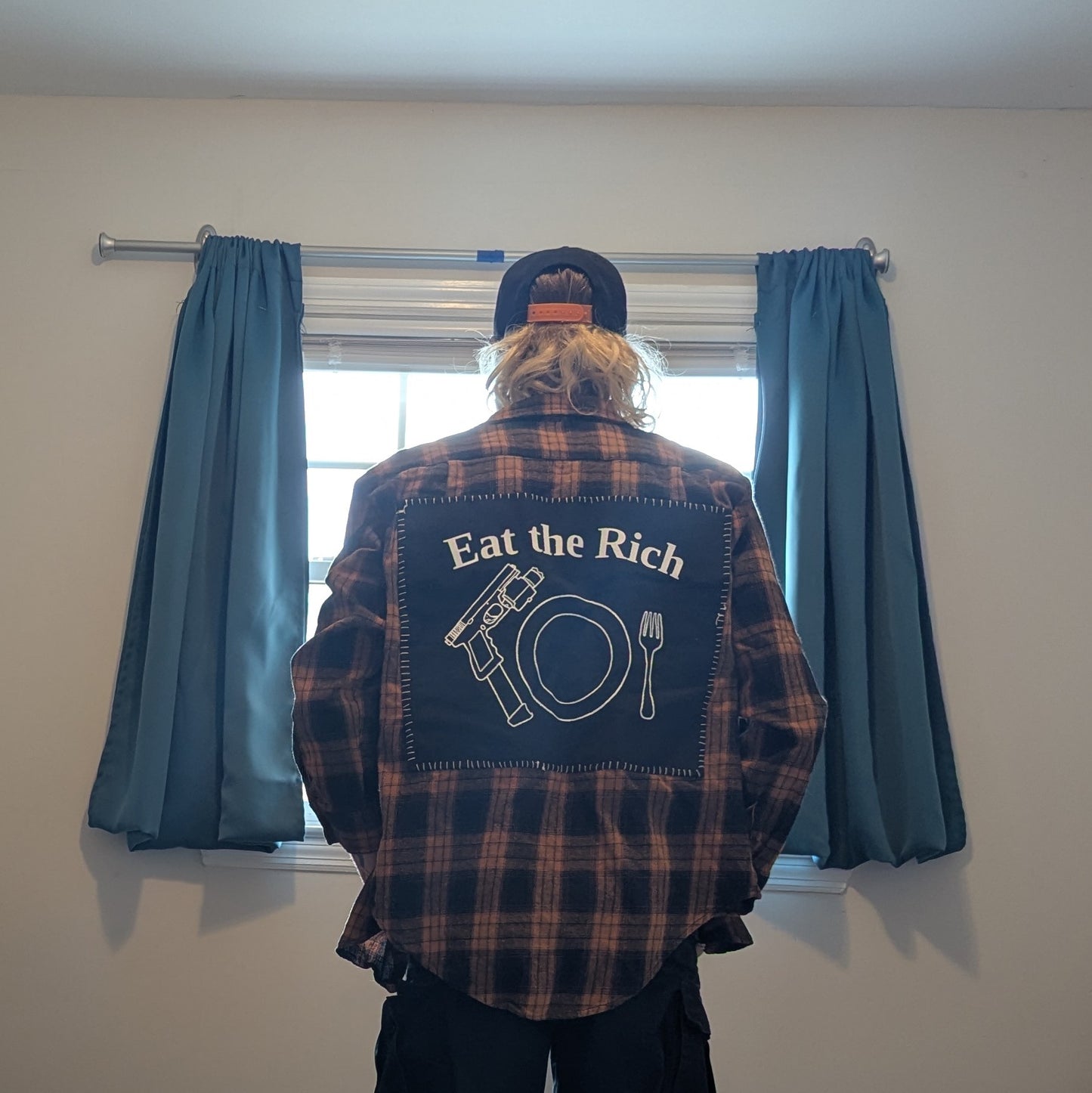 Eat the Rich Burnt Flannel