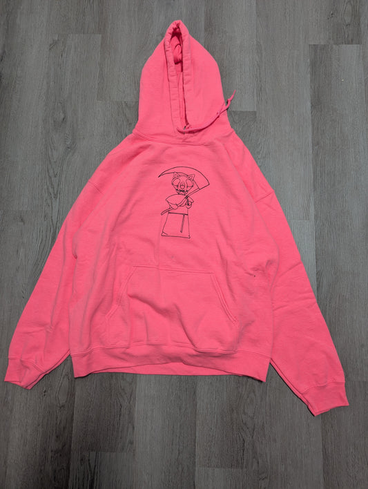 Pink Grim Kitty Hoodie